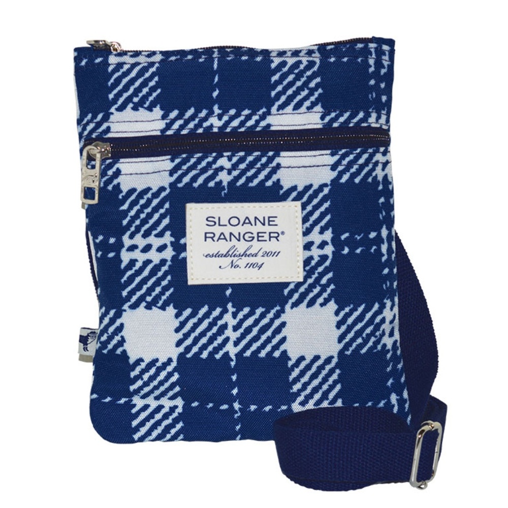 Navy Canvas Check Small Crossbody Bag - 4pc pack